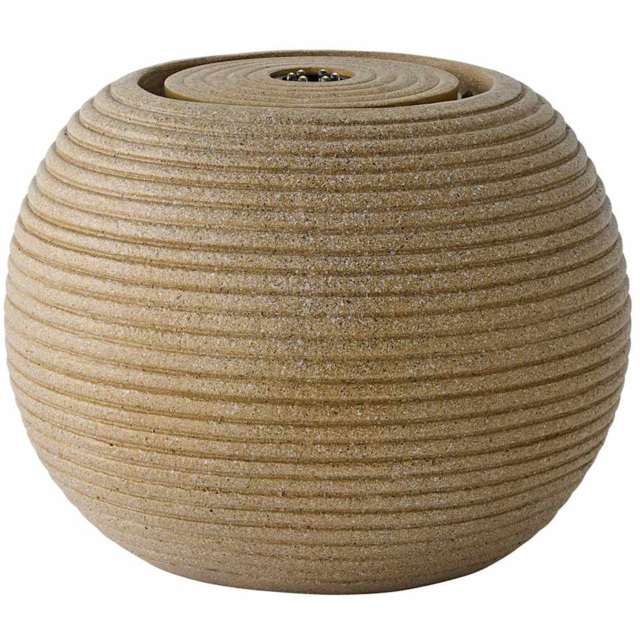 ValueLights Natural Round Ribbed Solar Powered Outdoor Water Fountain with LED Light - image 1