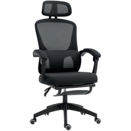 Portland Black Mesh Ergonomic Office Chair with Headrest and Lumbar Support - thumbnail 2