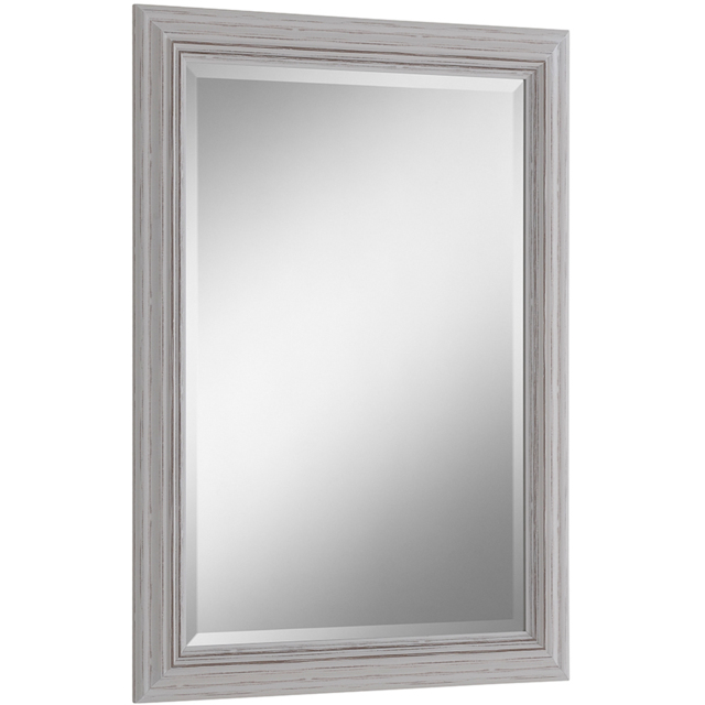 Yearn Distressed White Bevelled Wall Mirror 90.5 x 65cm - image 1