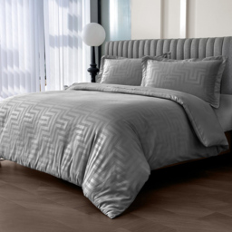 Velosso Larson Single Charcoal Stripe Duvet Set
