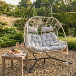 Outdoor Essentials Sophia Double Rattan Hanging Chair - thumbnail 3