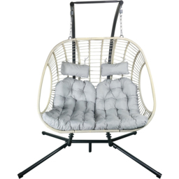 Outdoor Essentials Sophia Double Rattan Hanging Chair - thumbnail 2