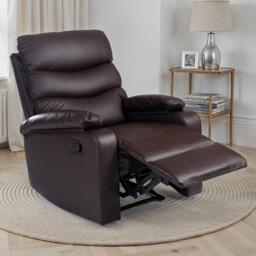 Furniture Online Ashby Leather Brown Recliner Armchair