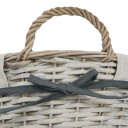 JVL 6.5L Arianna Grey Round Willow Storage Basket - thumbnail 4