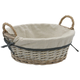 JVL 6.5L Arianna Grey Round Willow Storage Basket