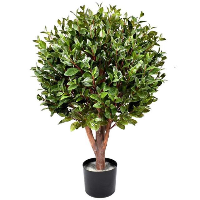 Leaf Topiary Gloxinia Single Ball Artificial Tree in Pot with 1608 Leaves and Natural Trunk 90cm