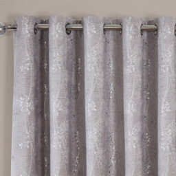 Divante Grace Chenille Eyelet Curtain Navy 137 x 168cm - thumbnail 3