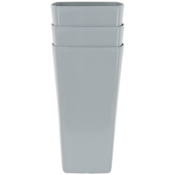 Wham Studio Cool Grey Tall Square Plastic Planter 16cm 3 Pack - thumbnail 1
