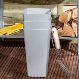 Wham Studio Cool Grey Tall Square Plastic Planter 16cm 3 Pack - thumbnail 2