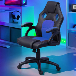 tectake Mike Black and Blue Height Adjustable Ergonomic Gaming Chair