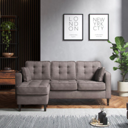 Milo Reversible Chaise Enjoy Pewter Sofa - thumbnail 3