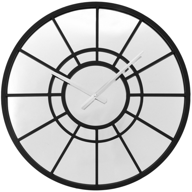Charles Bentley Buttermere 50cm Black Mirrored Skeleton Indoor and Outdoor Wall Clock - image 1