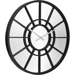 Charles Bentley Buttermere 50cm Black Mirrored Skeleton Indoor and Outdoor Wall Clock - thumbnail 3