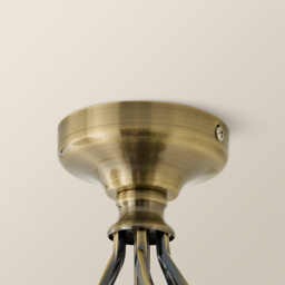 ValueLights Memphis Antique Brass Barley Twist LED Ceiling Lamp - thumbnail 4