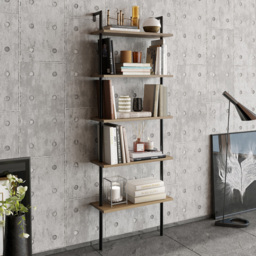 Decorotika Paulina 5 Tier Black and Oud Bookshelf