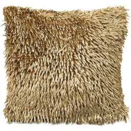 Velosso Shaggy Chenille Latte Filled Cushion 43 x 43cm 2 Pack