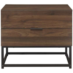 Houston 2 Drawer Walnut Wood Bedside Table - thumbnail 3