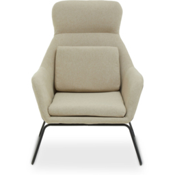 Premier Housewares Stockholm Natural Chair With Black Metal Frame - thumbnail 2
