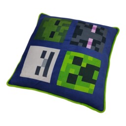 Minecraft Main Mobs Printed Cushion Blue - thumbnail 4