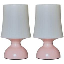 ValueLights Colmar 2 Pack Pink Table Lamp