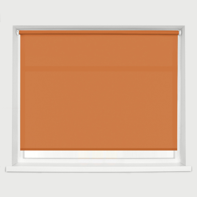 Caecus Straight Edge Roller Blind Orange 120cm - image 1