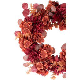 Autumn Hydrangea and Dahlia Wreath Burnt Orange - thumbnail 2