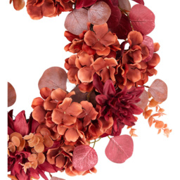 Autumn Hydrangea and Dahlia Wreath Burnt Orange - thumbnail 3