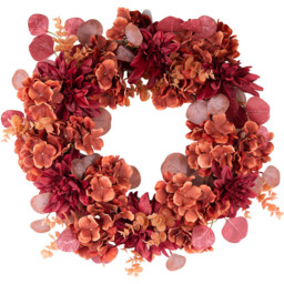 Autumn Hydrangea and Dahlia Wreath Burnt Orange