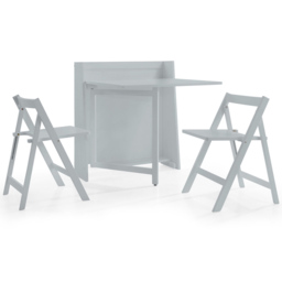 Julian Bowen Helsinki 2 Seater Compact Folding Dining Set Light Grey - thumbnail 2
