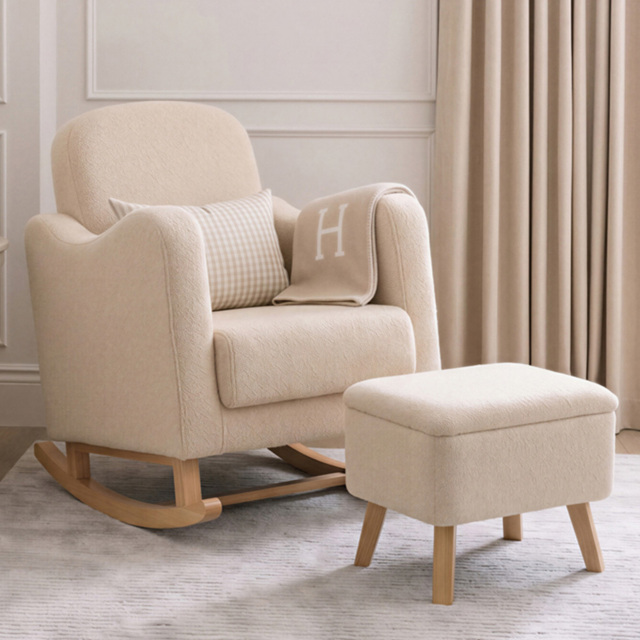 Bebe & Beyond Soother Oat Ted Nursing Chair and Stool - image 1