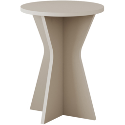Decortie Lisa Sandstone Geometric Pedestal Base Round Side Table - thumbnail 2