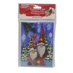 Pack of 2 Christmas Diamond Cards - Robin and Santa - thumbnail 3
