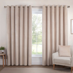 Vermont Velvet Blackout Curtain Natural 168 x 137cm