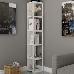 Decorotika Texas White 5-Tier Metal Bookshelf