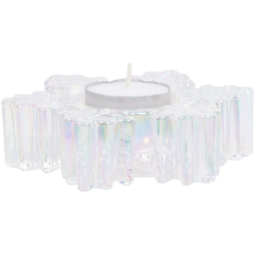 Clear Snowflake Glass Tealight Holder - thumbnail 2