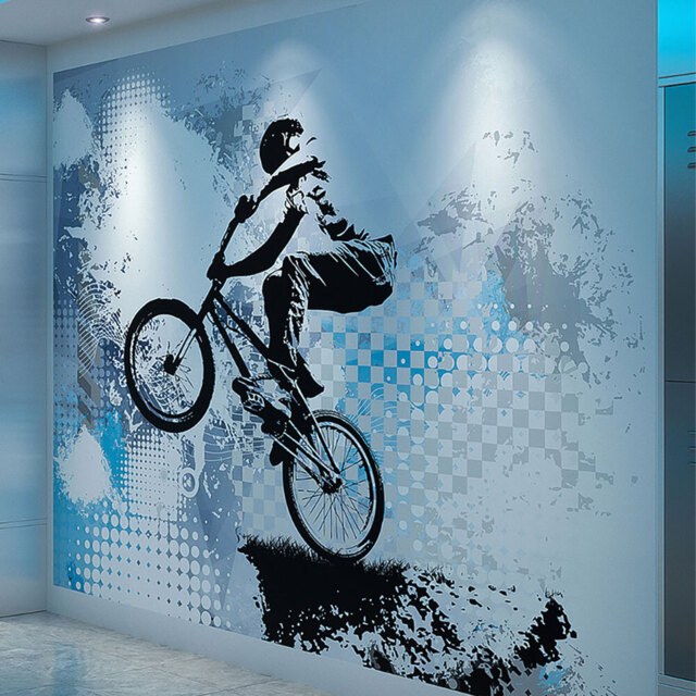 Origin Murals BMX Bikers Blue Wall Mural - image 1