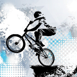 Origin Murals BMX Bikers Blue Wall Mural - thumbnail 2