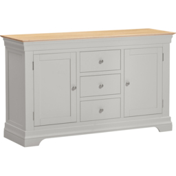 Seconique Bordeaux 2 Door 3 Drawer Pebble Grey and Oak Sideboard - thumbnail 2