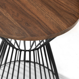 Julian Bowen Jersey Walnut Round Wire Lamp Table - thumbnail 3