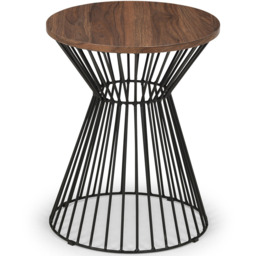 Julian Bowen Jersey Walnut Round Wire Lamp Table - thumbnail 2