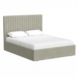 FWStyle Sollom Beige Sand King Size Upholstered Lift-Up Ottoman Bed Frame with Ribbed Headboard - thumbnail 4