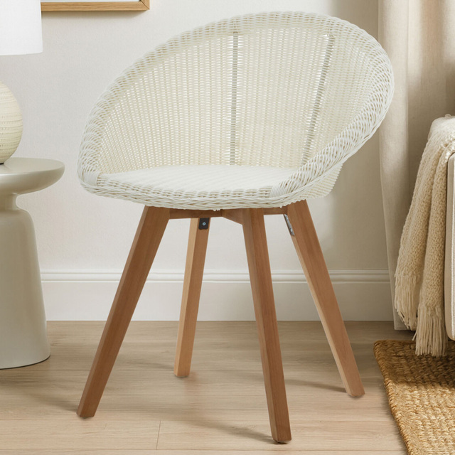 Premier Housewares Lovina White Rattan Effect Dining Chair - image 1