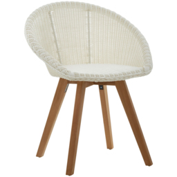 Premier Housewares Lovina White Rattan Effect Dining Chair - thumbnail 2
