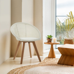 Premier Housewares Lovina White Rattan Effect Dining Chair - thumbnail 4