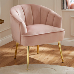 GFW Pettine Blush Pink Plush Fabric Accent Chair