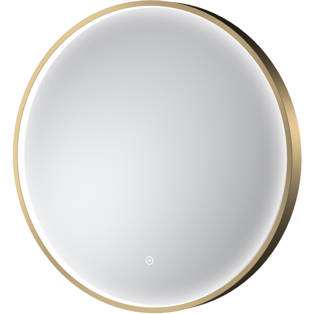 nuie Brushed Brass Framed LED Touch Sensor Mirror 600mm - image 1