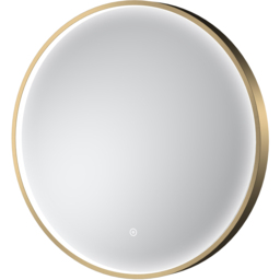 nuie Brushed Brass Framed LED Touch Sensor Mirror 600mm - thumbnail 1