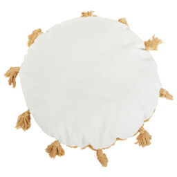 White and Gold Coastal Outdoor Round Cushion 45 x 45cm - thumbnail 3