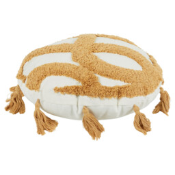 White and Gold Coastal Outdoor Round Cushion 45 x 45cm - thumbnail 2
