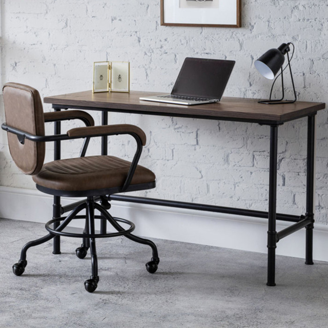 Julian Bowen Carnegie Pipe Desk Mocha and Black - image 1